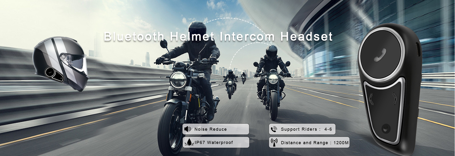 Bluetooth motorcycle helemt intercom headset